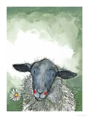 Art11 Sheep & Daisy Art Print