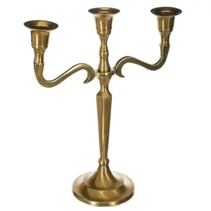 Metal Candle Holder 3 Head Gold