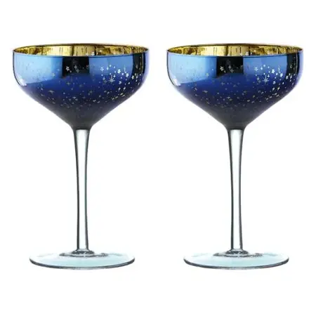 Set of 2 Galaxy Champagne Saucers