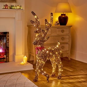 1.05m Animated Warm White LED Walking Reindeer - image 2