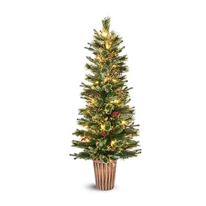1.5m Pre-Lit Slim Porch Christmas Tree