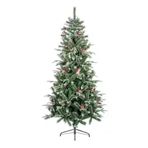 1.8m Slim New Jersey Spruce Artificial Christmas Tree with Pine Cones & Berries - image 1