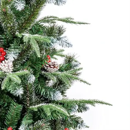 1.8m Slim New Jersey Spruce Artificial Christmas Tree with Pine Cones & Berries - image 2
