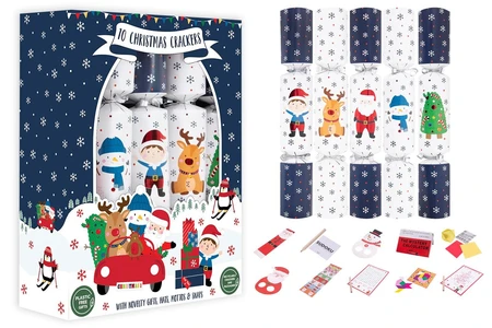 10 FAMILY SANTA & FREINDS 12" CRACKERS