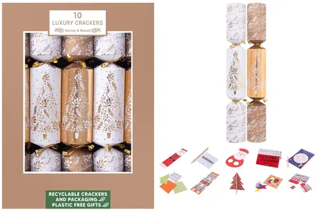 10 LUXURY GOLD TREE 14" CRACKERS - image 1