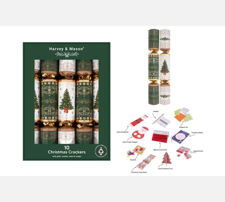 10 Tree & Wreath Crackers