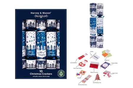 10 x 14" BLUE HOUSES XMAS CRACKERS
