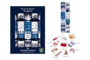 10 x 14" BLUE HOUSES XMAS CRACKERS