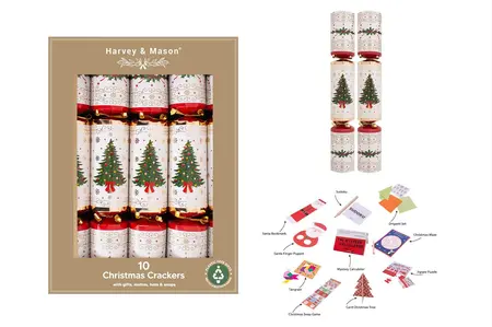 10 x 14" GOLD TREE XMAS CRACKERS