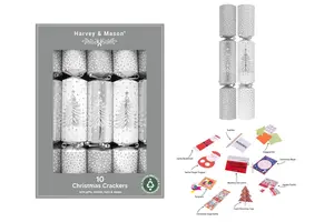 10 x 14" SILVER TREES XMAS CRACKERS