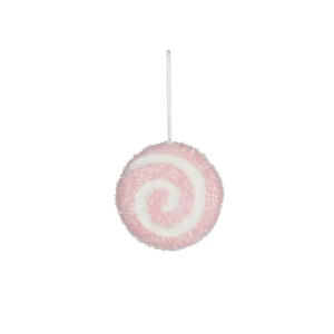 10cm Hanging Pink / White Glitter Sweet
