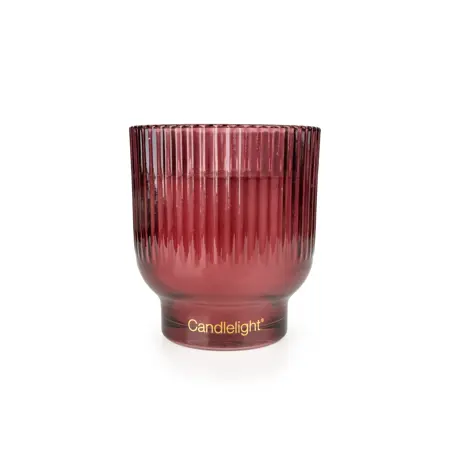 10cm Medium Ridged Footed Glass Candle - image 1