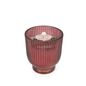10cm Medium Ridged Footed Glass Candle - image 2