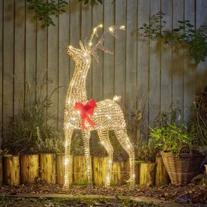 115cm Light-Up Gold Christmas Reindeer