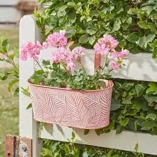 12" Fence & Balcony Hanging Planter - Fern - Terracotta