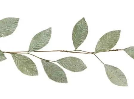 120cm Frosted Green Leaf Christmas Garland