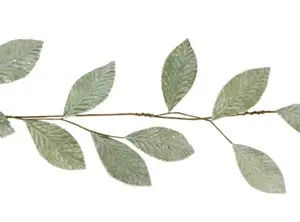 120cm Frosted Green Leaf Christmas Garland