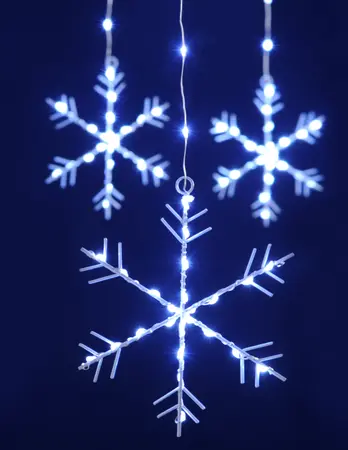 120cm x 60cm Snowflake Curtain Light - White