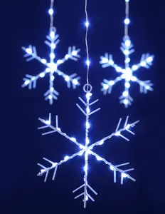 120cm x 60cm Snowflake Curtain Light - White