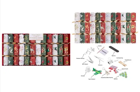 12X12" 12 DAYS OF CHRISTMAS CRACKERS