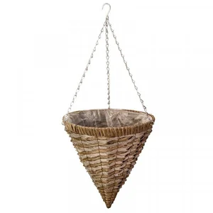 14” Raffina Faux Rattan Cone