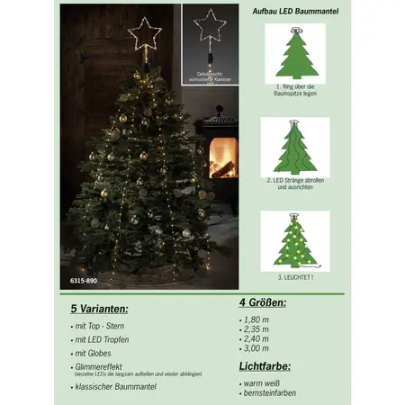 150 Warm White LED Christmas Tree Ring Lights - image 5