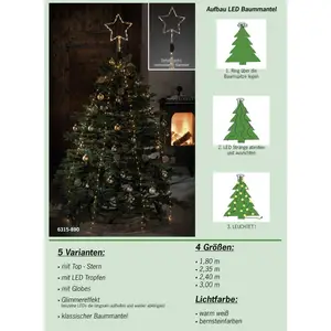 150 Warm White LED Christmas Tree Ring Lights - image 5