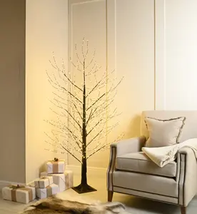 150cm Lit Microdot Black Tree - 900 Warm White