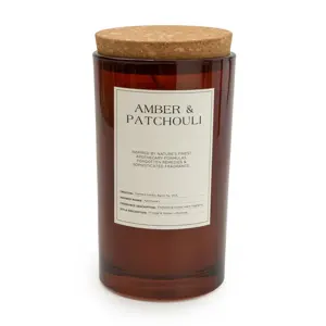 15Cm Large Glass Candle With Cork Lid Am - image 1