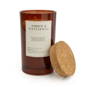 15Cm Large Glass Candle With Cork Lid Am - image 2