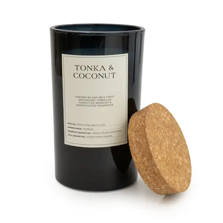 15Cm Large Glass Candle With Cork Lid Bl - image 2