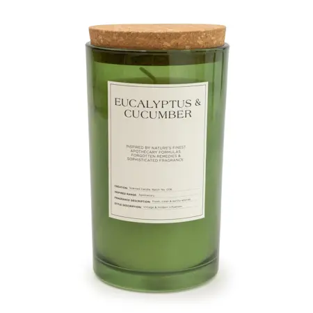 15Cm Large Glass Candle With Cork Lid Eu - image 1