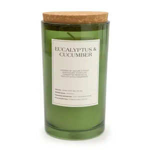 15Cm Large Glass Candle With Cork Lid Eu - image 1
