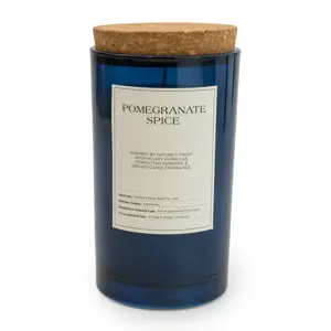 15Cm Large Glass Candle With Cork Lid Mi - image 1