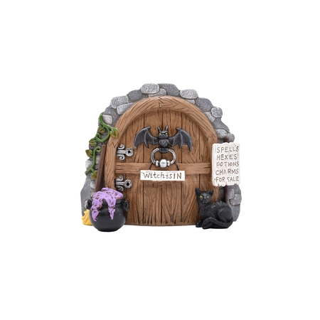 15cm Spooky Witch’s Door with Black Cat Decoration