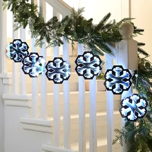 175cm Infinity Garland with 6 Snowflakes