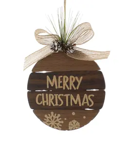 17cm Merry Christmas Wooden Hanging Decoration