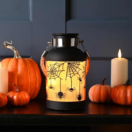 19cm Light Up Orange Halloween Glass Jar - image 1