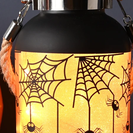 19cm Light Up Orange Halloween Glass Jar - image 2