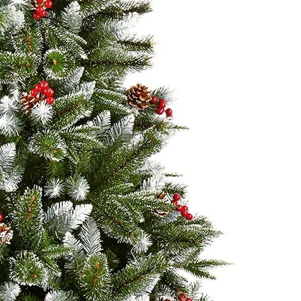 2.1M New Jersey Spruce Artificial Christmas Tree with Bristle, Berries & Cones - image 3