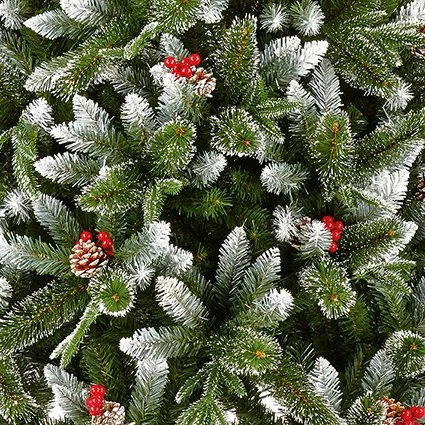 2.1M New Jersey Spruce Artificial Christmas Tree with Bristle, Berries & Cones - image 4