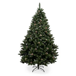 2.1M Rocky Mountain Pine Artificial Christmas Tree Snow Tipped with Pine Cones