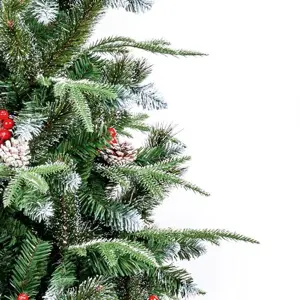 2.1M Slim New Jersey Spruce Artificial Christmas Tree with Cones and Berries - image 2