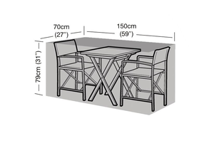 2 Seater Large Bistro Set Cover Black