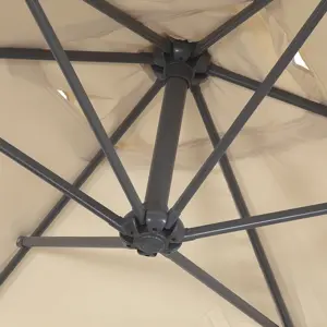 2 x 3m Rectangular Parasol - Ecru - image 3