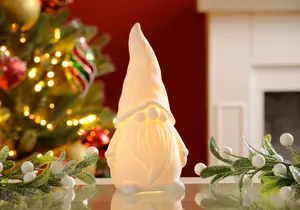 20cm Battery Operated Lit Porcelain White Gonk