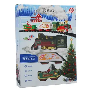 20pc christmas train with smoke/light/music