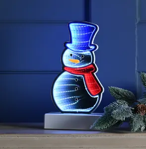 22cm Battery Operated Infinity Snowman with Timer