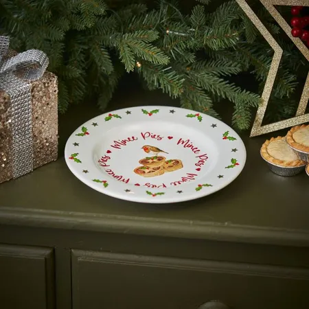 22cm Christmas Robin Mince Pie Plate