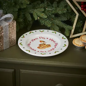 22cm Christmas Robin Mince Pie Plate